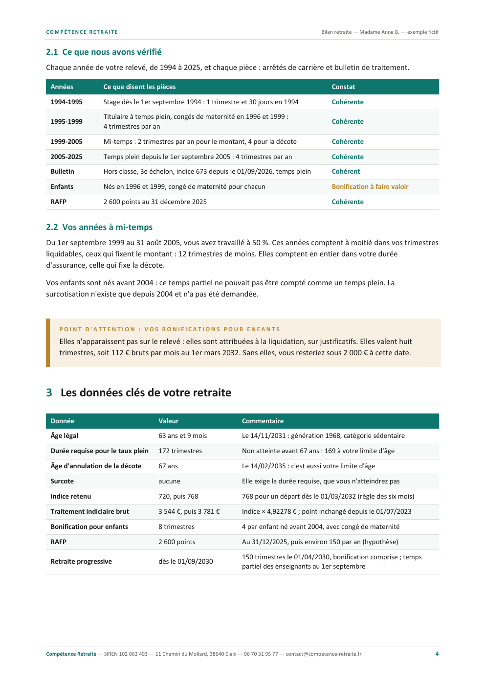Exemple de bilan, page 4 sur 11