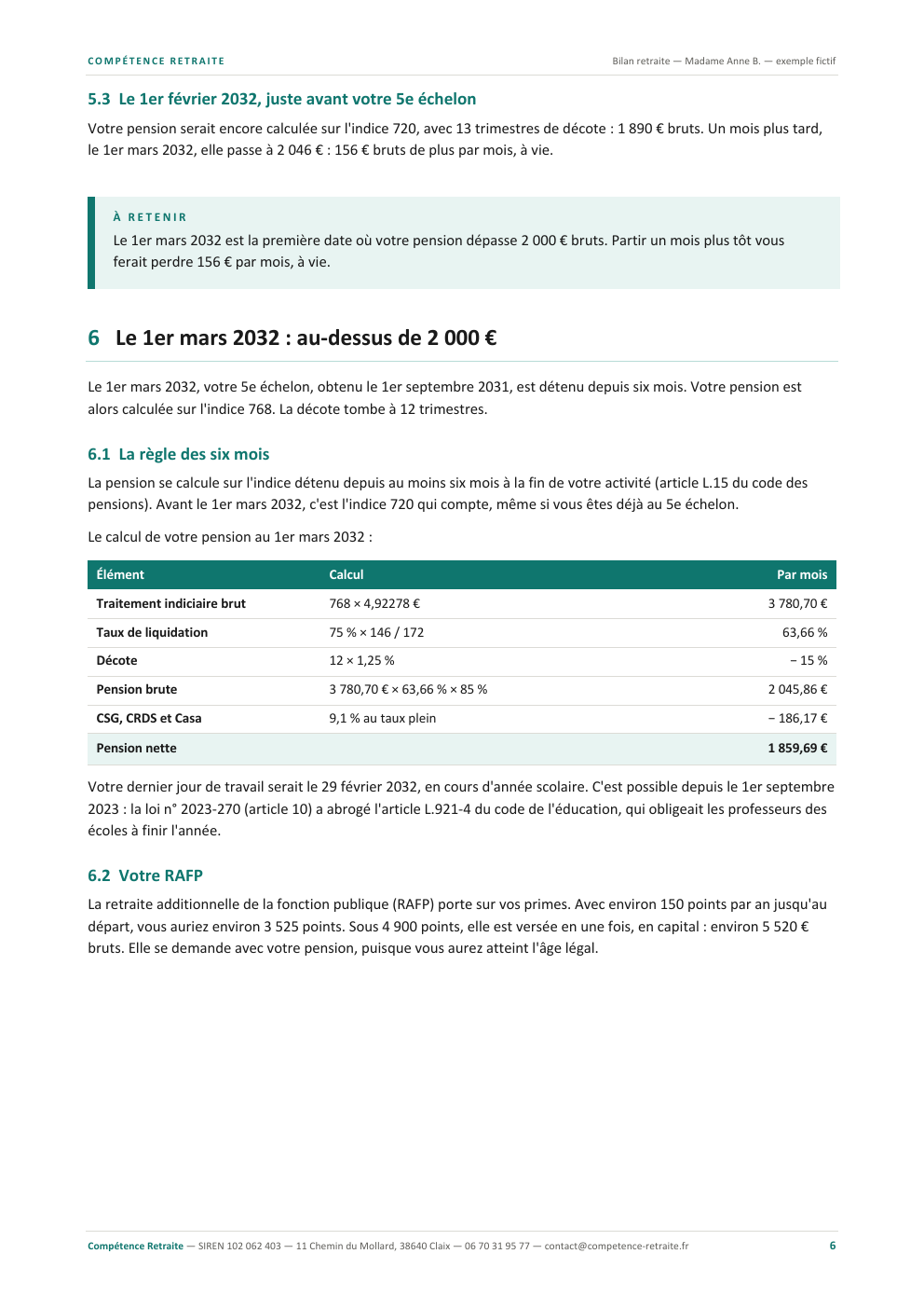 Exemple de bilan, page 6 sur 11